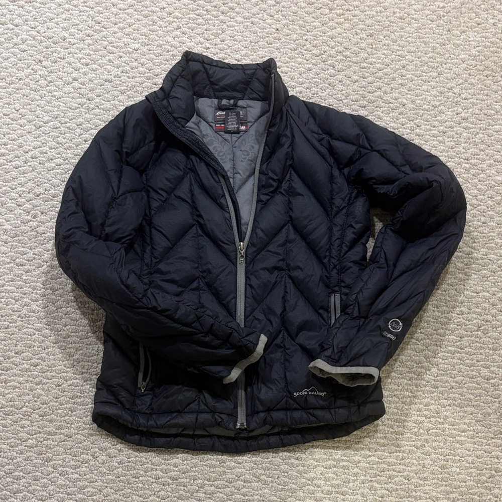 Eddie Bauer Black Puffer Down Jacket